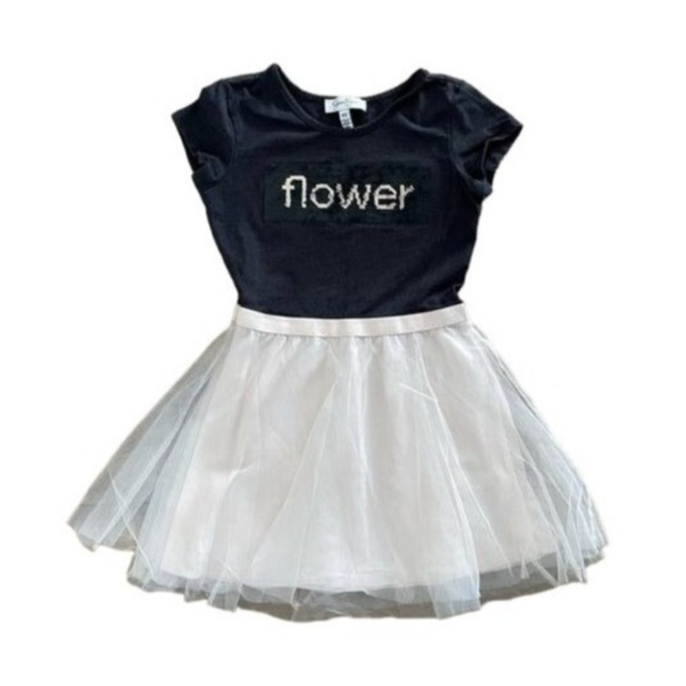 Jessica Simpson Wild Flower Flip Sequin Top, Girls Size XS (5/6)